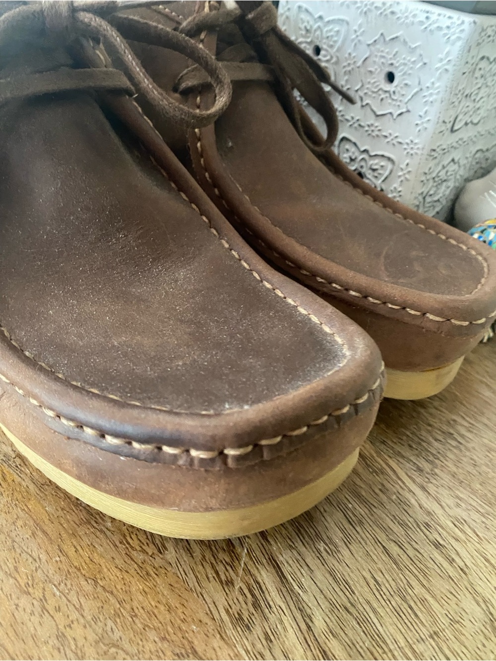 Clarks Stinson Hi Beeswax Leather Wallabee Chukka Boots Men’s 8.5M Crepe Sole - Picture 11 of 15